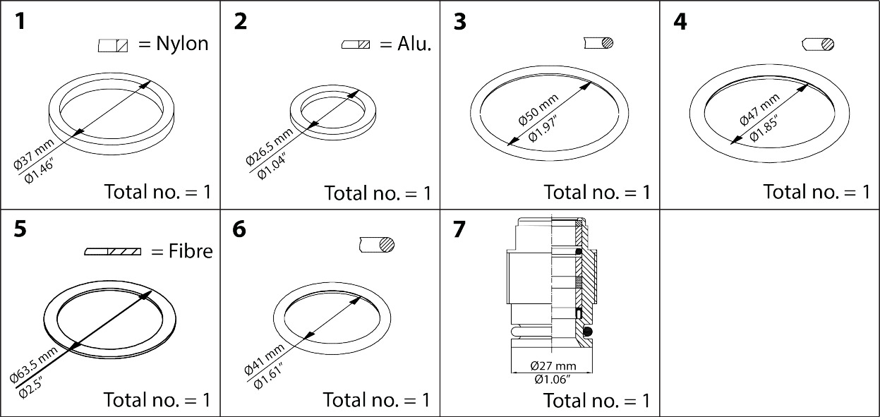 Repair Kit, Packing gland and sealing