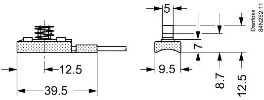 Temperature sensor, AKS 11, 3.50 m, Pt, 1000 Ohm