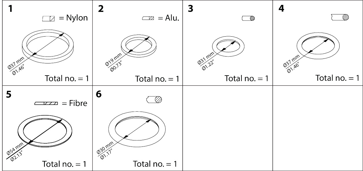 Inspection kit, Sealing parts