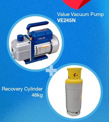 46 KG Cylinder with Value VE245N Vacuum Pump