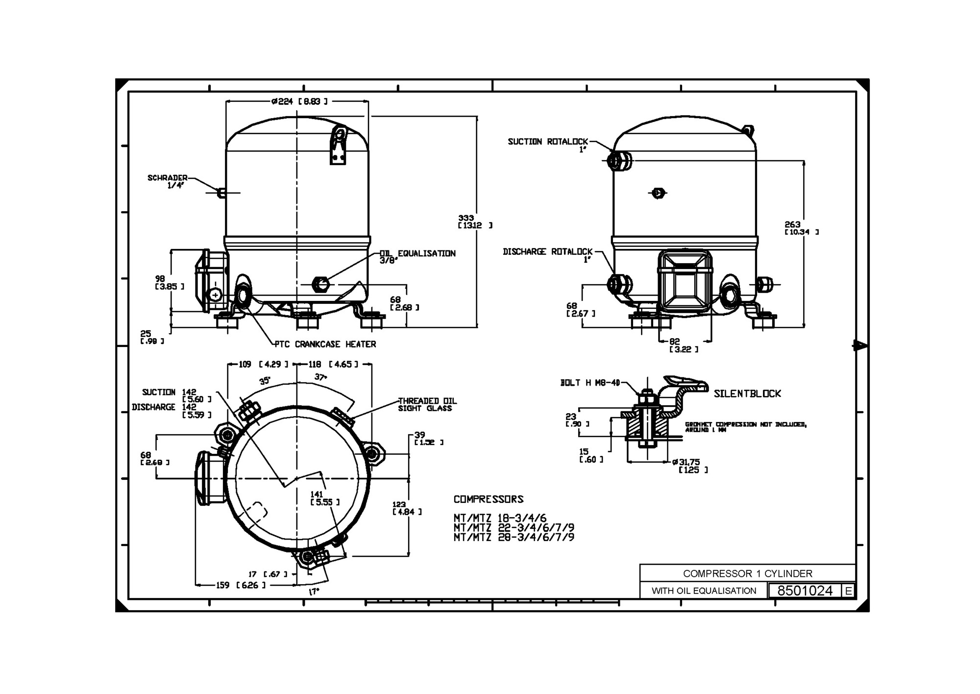 Reciprocating compressor, MTZ18JA4BVE