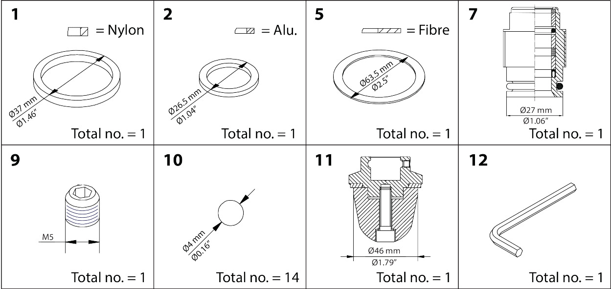 Overhaul kit, Cone, sealing, packing gland