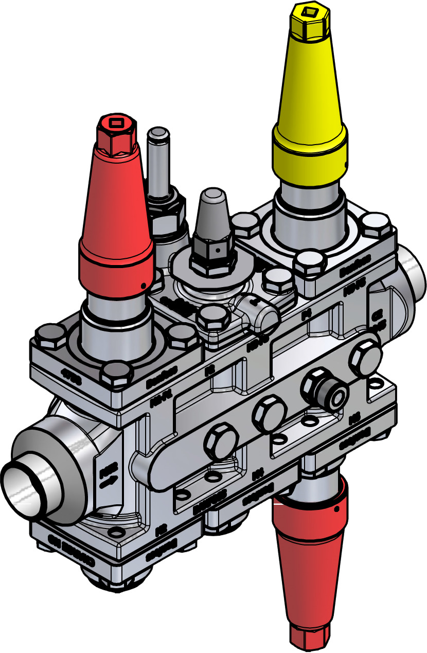 Valve station, ICF SS 25-6-3RB, 32 mm, Connection standard: EN 10220