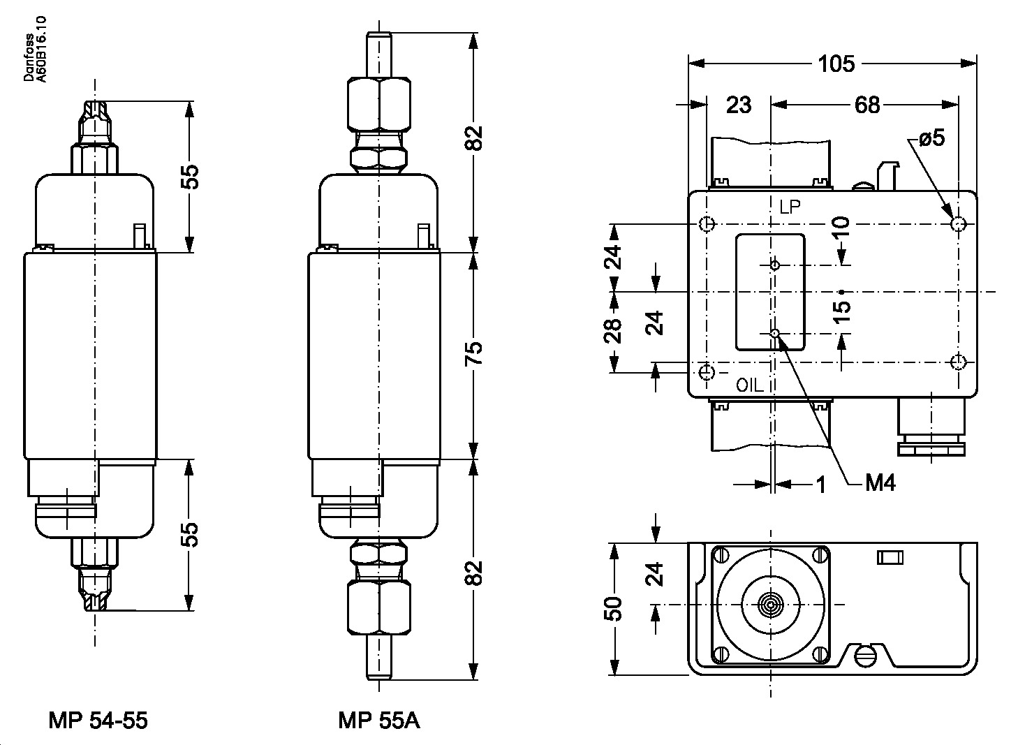 Differential pressure switch, MP55
