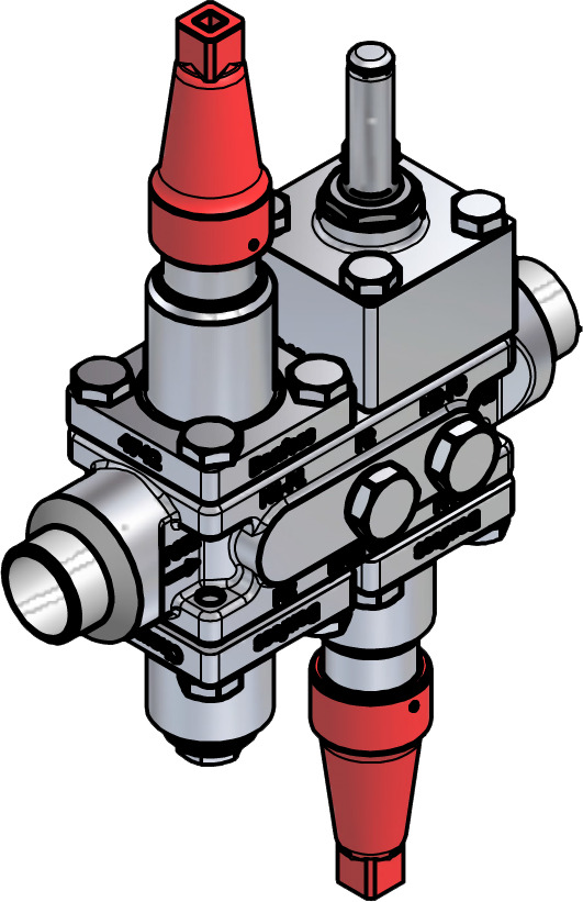 Valve station, ICF SS 20-4-9H, 25 mm, Connection standard: EN 10220