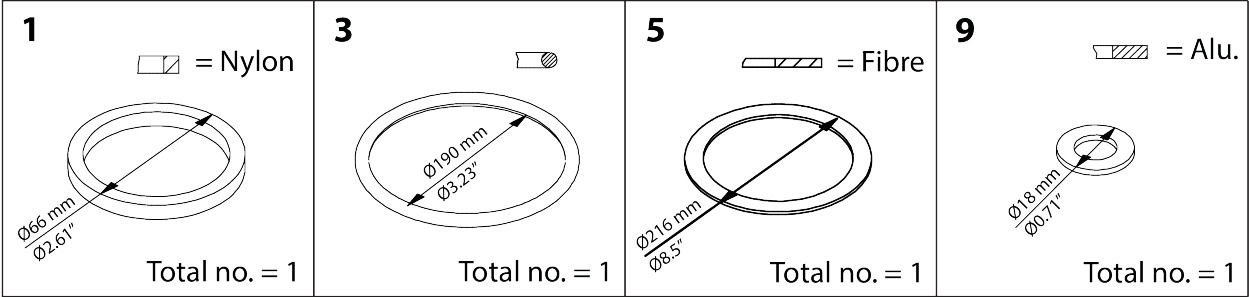 Inspection kit, Sealing parts