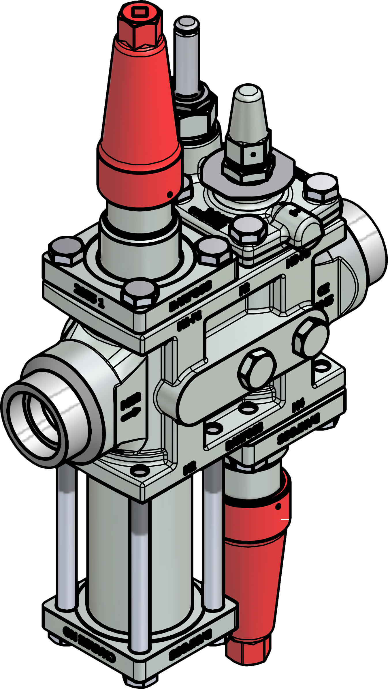 Valve station, ICF 25-4-9, 32 mm, Connection standard: ASME B 16.11