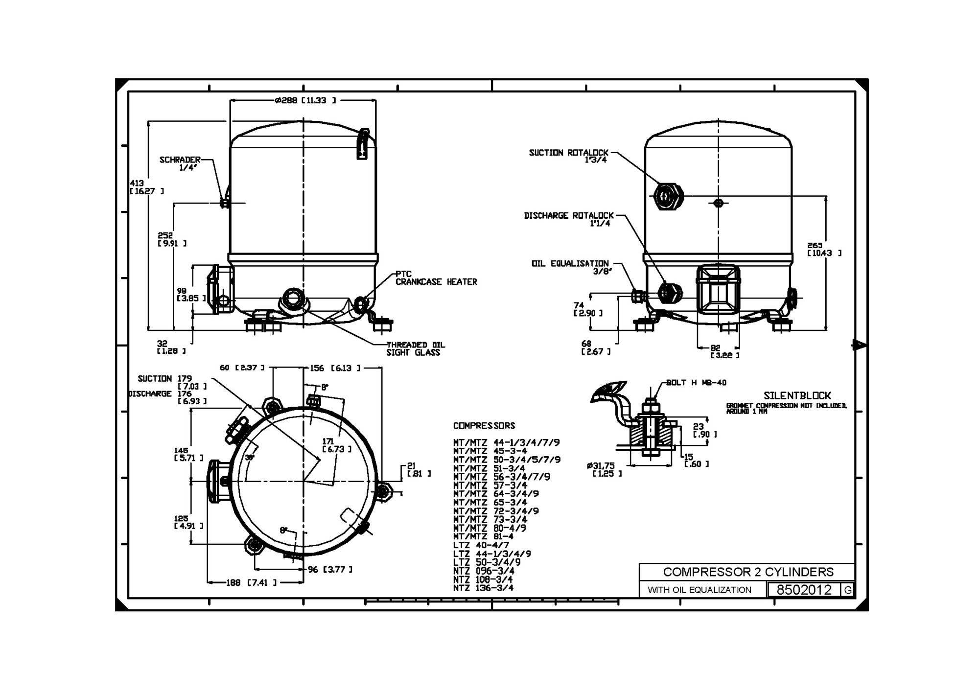 Reciprocating compressor, NTZ096A4LR1B