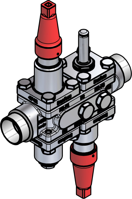 Valve station, ICF SS 20-4-9, 32 mm, Connection standard: EN 10220